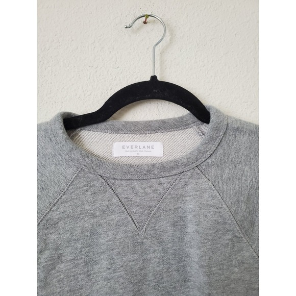 Everlane French Terry Crewneck Sweatshirt Light Gray XS Raglan Sleeve Cotton - Picture 8 of 9